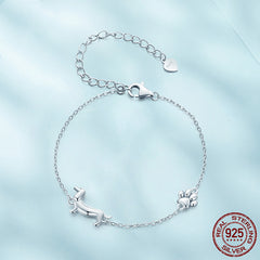 S925 Sterling Silver Cute Sausage Dog Bracelet Ornament